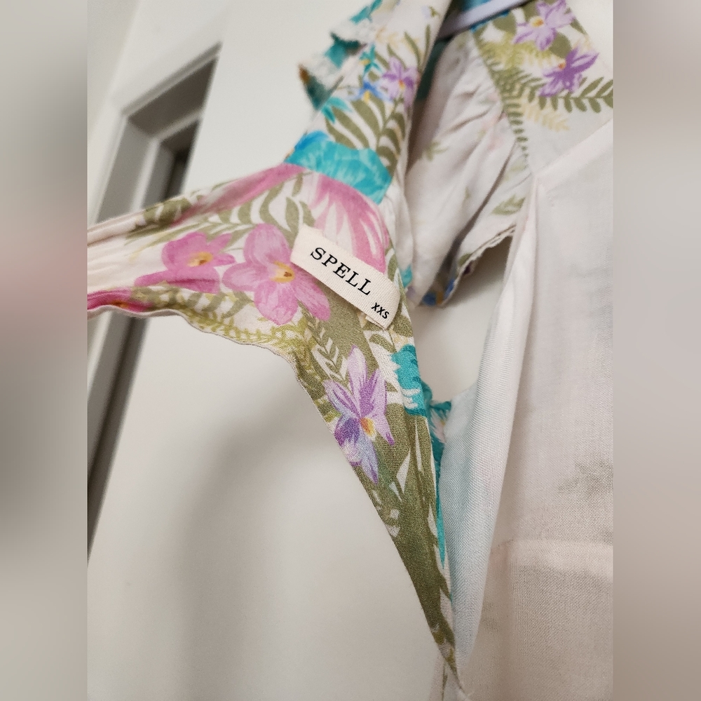 SPELL Lei Lei Frill Gown in Cream Floral - Picture 8 of 16